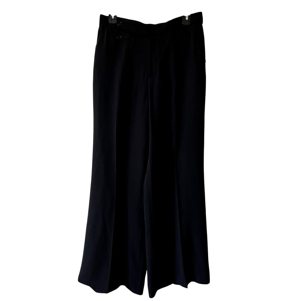 Ralph Lauren Purple Label Black Wide Pants 100% silk Size 10